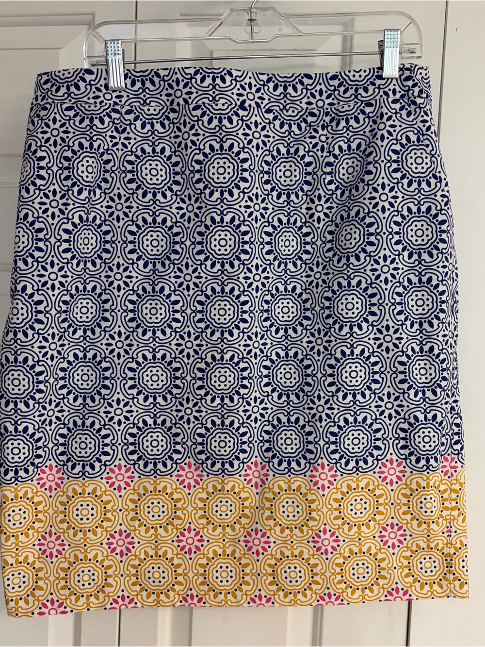 Boden Navy, Yellow & Pink Patterned Mini Skirt